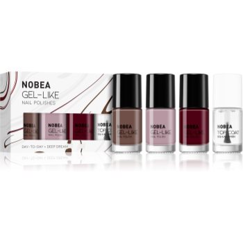 NOBEA Day-to-Day 4-Piece Gel-like Nail Polish set set de lacuri de unghii Deliciously deep dream - imagine 2
